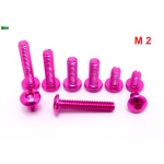 RÓŻOWE ALUMINIOWE ŚRUBY ISO 7380 M2